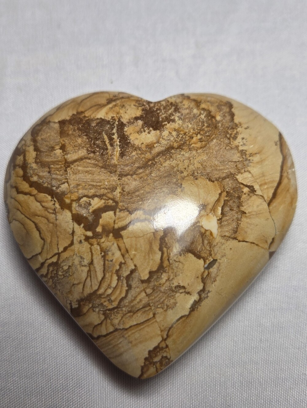 New Polished Yellow-Brown Jasper Heart Accent